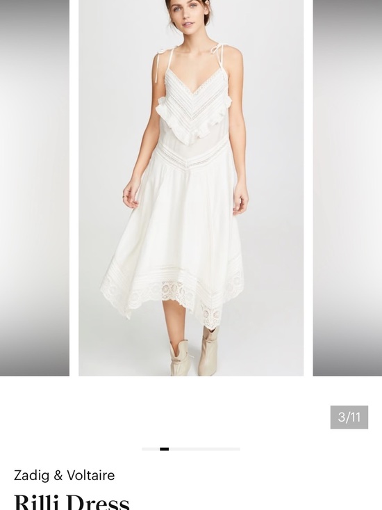 Zadig & Voltaire Dresses & Skirts - Zadig & Voltaire White Lace-Trim Midi Dress